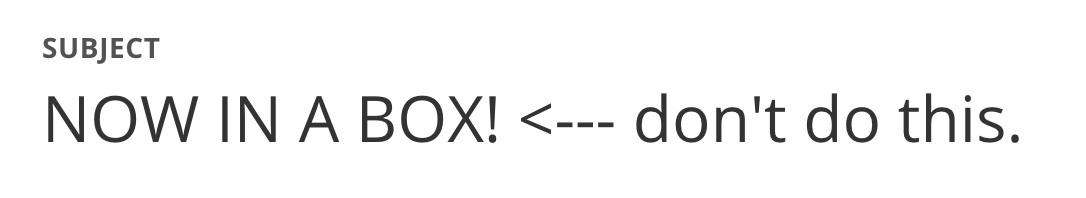 email subject line