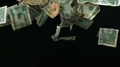 money falling
