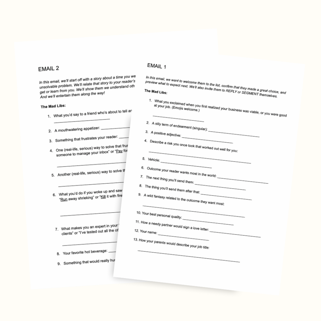 Punchline Copy Mad Libs Templates